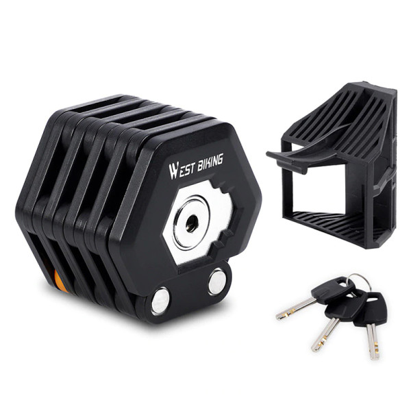 Замок велосипедный West Biking 0705045 SD001 ключ 0,85 m