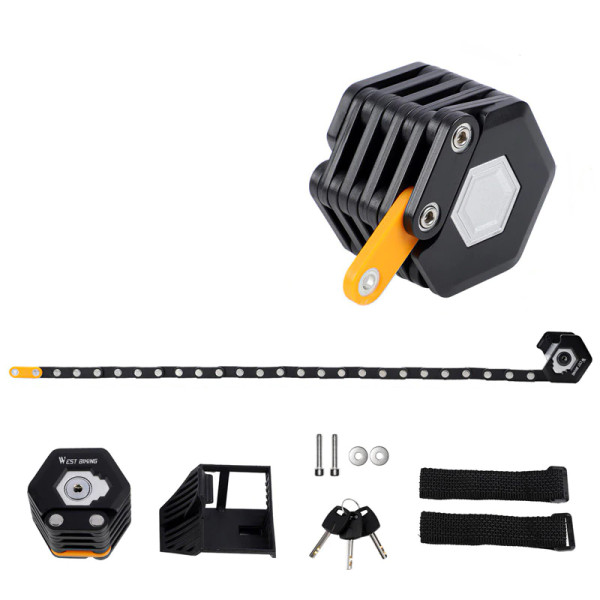 Замок велосипедный West Biking 0705045 SD001 ключ 0,85 m