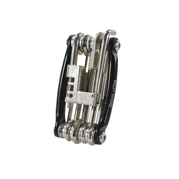 Мультитул, карманный набор инструментов для велосипеда West Biking 0719007 10 в 1 Black