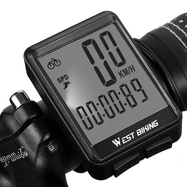 Велокомпьютер West Biking 0702054 с подсветкой White Беспроводной
