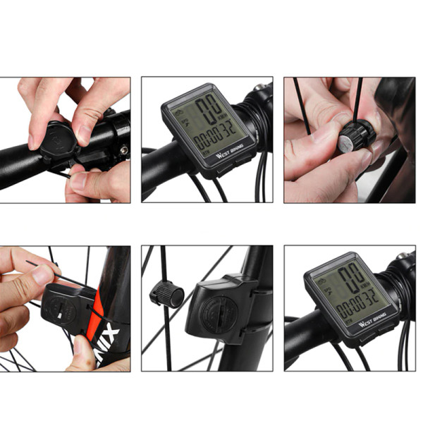 Велокомпьютер West Biking 0702054 с подсветкой White Беспроводной