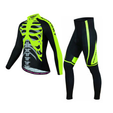 Вело костюм для мужчин KIDITO KM-CT-18 кофта с длинным рукавом штаны Skeleton Green 4XL