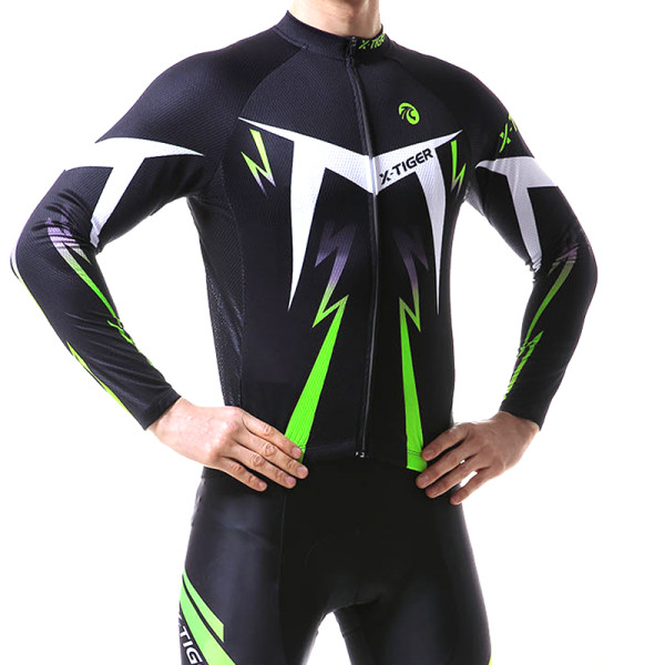 Вело костюм для мужчин X-Тiger XM-CT-013 кофта с длинным рукавом штаны Green S