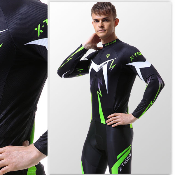 Вело костюм для мужчин X-Тiger XM-CT-013 кофта с длинным рукавом штаны Green XXL