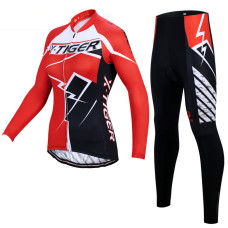 Вело костюм женский X-Тiger XW-CT-154 кофта с длинным рукавом штаны Red 3XL