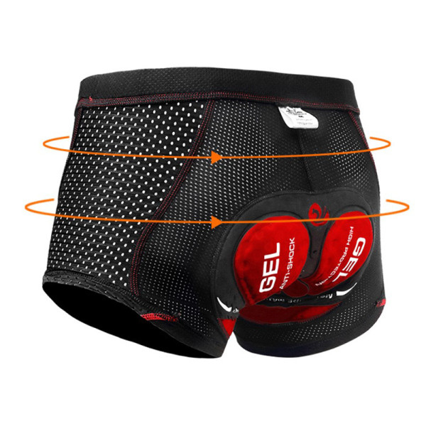 Трусы велосипедные для мужчин X-Тiger XM-DNK-168 с гелевым 5D памперсом Red S