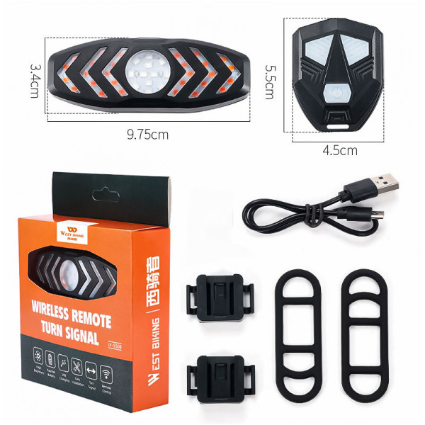 Фонарь велосипедный габаритный с указанием поворотовWest Biking YP0701313