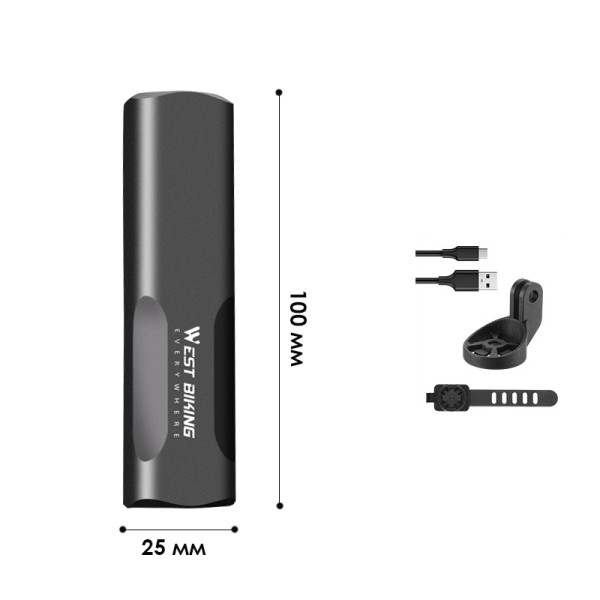 Фара на велосипед West Biking YP0701442-800 с креплением Black