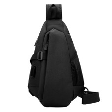 Рюкзак на одно плечо 905 вместительная с USB портом водонепроницаемая Black
