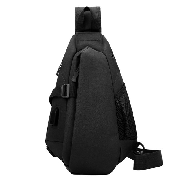 Рюкзак на одно плечо 905 вместительная с USB портом водонепроницаемая Black