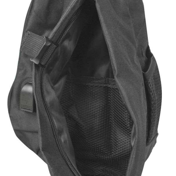 Рюкзак на одно плечо 905 вместительная с USB портом водонепроницаемая Black