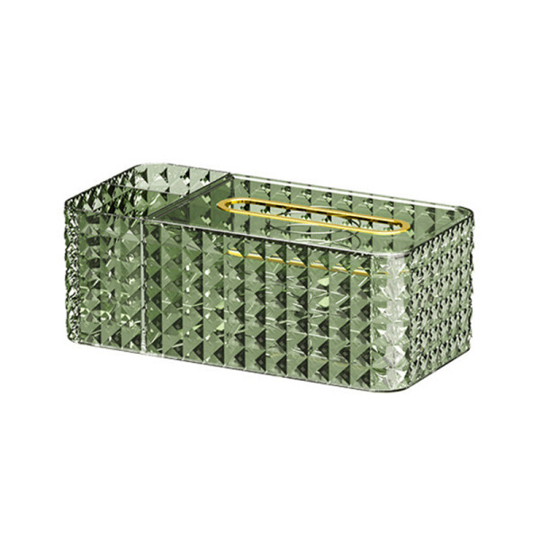 Настольная коробка-органайзер 3329 для салфеток прямоугольный пластковый 24*12*8.9 см Green