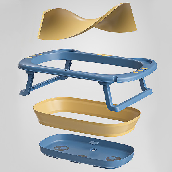 Детская складная ванночка Bestbaby BS-8766 Котик Blue