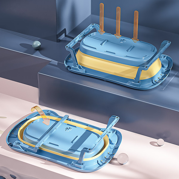 Детская складная ванночка Bestbaby BS-8766 Котик Blue