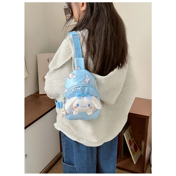 Детская сумка TD-34 Kuromi с аниме через плечо на одно отделение с ремешком Blue