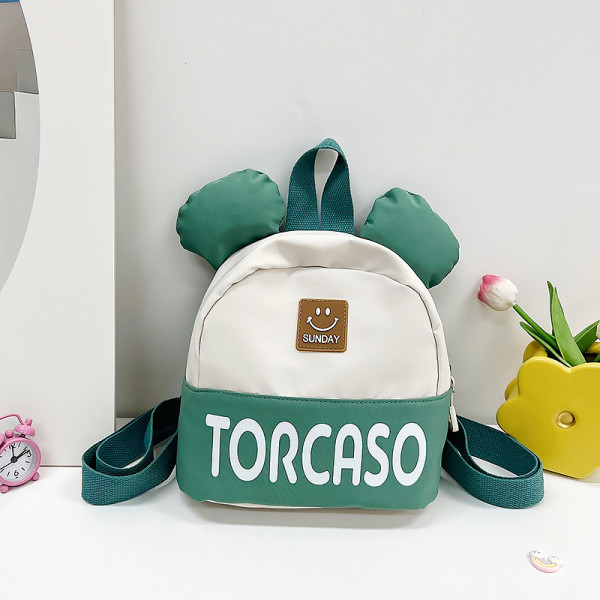 Детский рюкзак TD-620 на одно отделение с ремешком и ушками Green