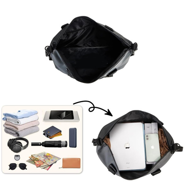 Сумка дорожная 66 спортивная с карманом снаружи с регулируемым плечевым ремнем Gray