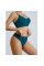 Бесшовный комплект женского белья в текстуре косичка трусы и топ 6608# Изумрудный L