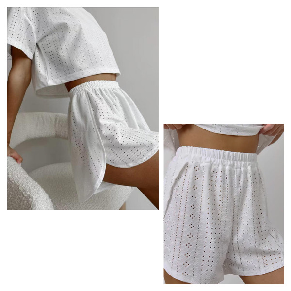 Женский комплект для дома и сна SM24107A футболка и шорты женская пижама White M