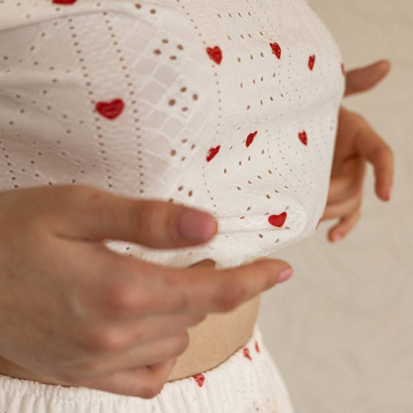 Женский комплект для дома и сна SM24107AYH футболка и шорты женская пижама белая с красными сердечками XL