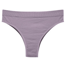 Женские бесшовные трусики бразилианы в рубчик A02# Лиловый XL