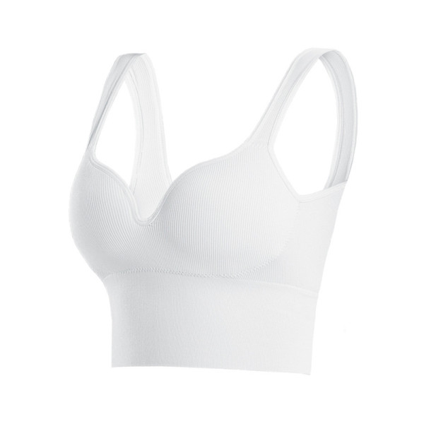 Женский 3D топ 2765# с моделирующим эфектом пушап с глубоким декольте удлиненный Белый XL