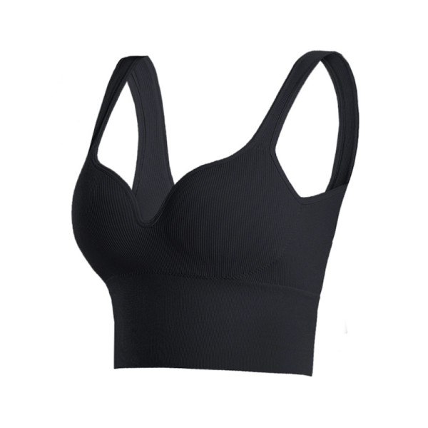 Женский 3D топ 2765# с моделирующим эфектом пушап с глубоким декольте удлиненный Черный S