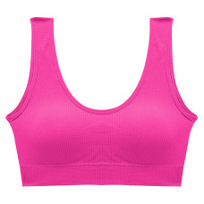 Топ женский в рубчик B01# с нерегулируемыми бретелями Розовый электрик M 70/75 ABC