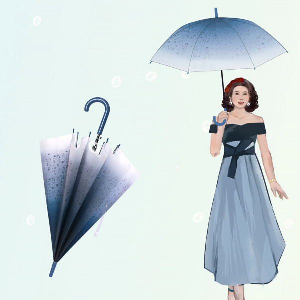 Женский зонт RST RST940 Капли дождя Blue