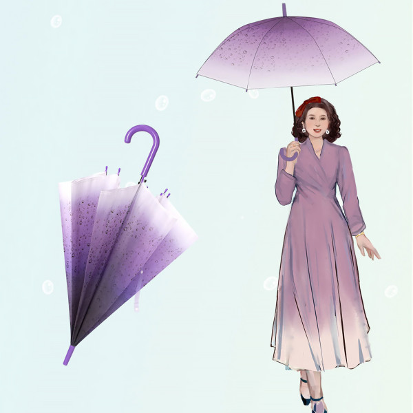 Женский зонт RST RST940 Капли дождя Violet