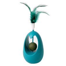 Игрушка для котов Taotaopets 027714 Неваляшка с перьями и кошачьей мятой Blue