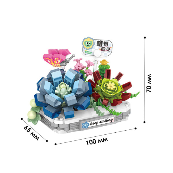 3D конструктор набор строительных блоков LOZ 8831 снежный лотос 370 деталей пластиковый