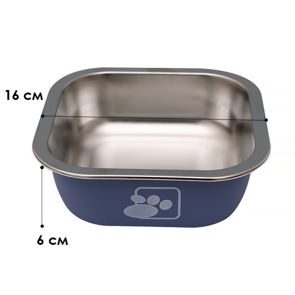 Миска для собак котов Taotaopets 1910002 металлическая Blue 160 мм