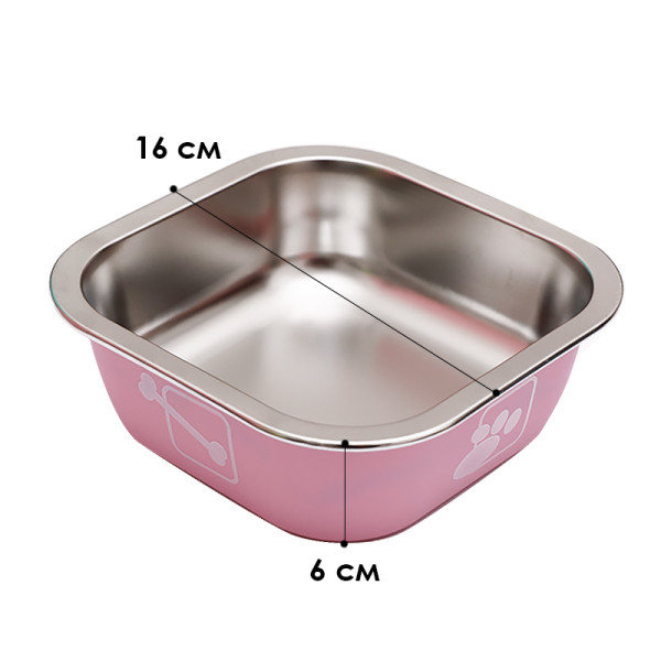 Миска для собак котов Taotaopets 1910002 металлическая Pink 160 мм