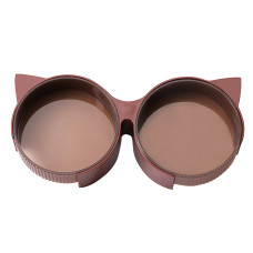 Миска Taotaopets 198807 для котов двойная с ушками Burgundy