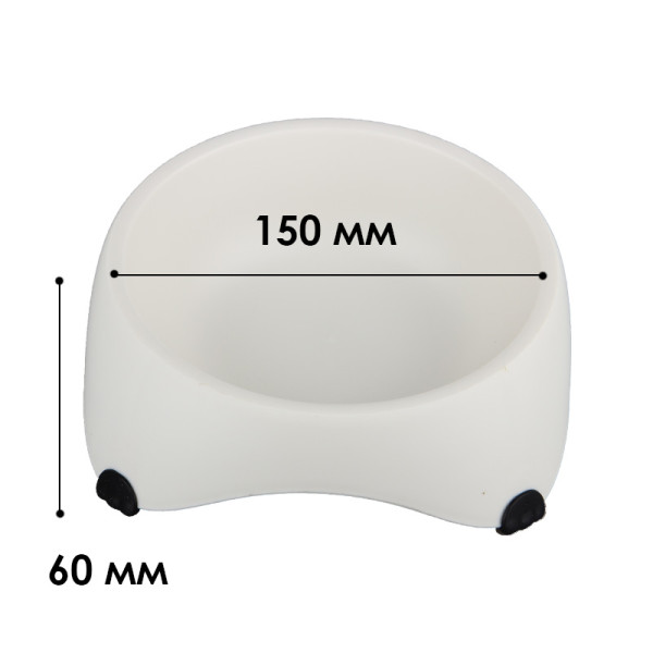 Миска для собак котов М120 пластиковая одинарная 300 мл Beige