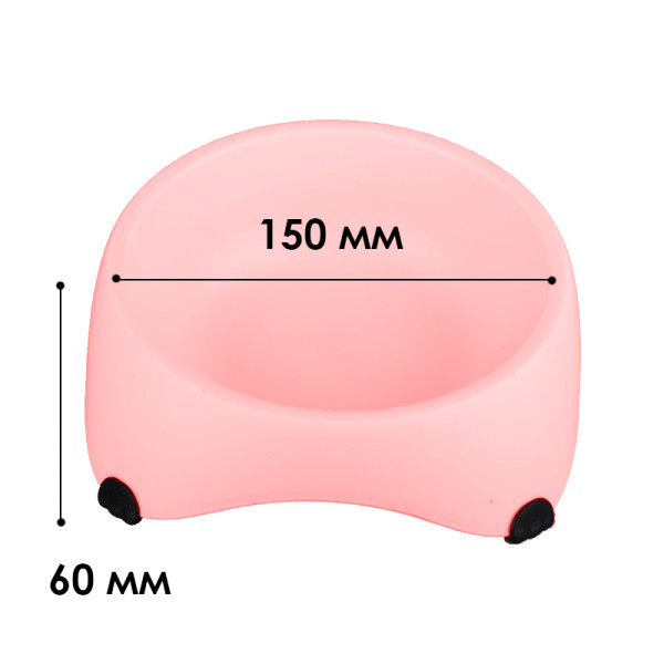 Миска для собак котов М120 пластиковая одинарная 300 мл Peach