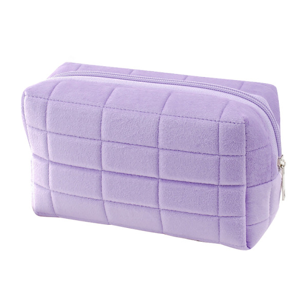 Женская косметичка 34018 несесер органайзер дорожная бьюти кейс плюшевая Purple