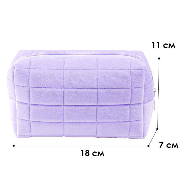 Женская косметичка 34018 несесер органайзер дорожная бьюти кейс плюшевая Purple