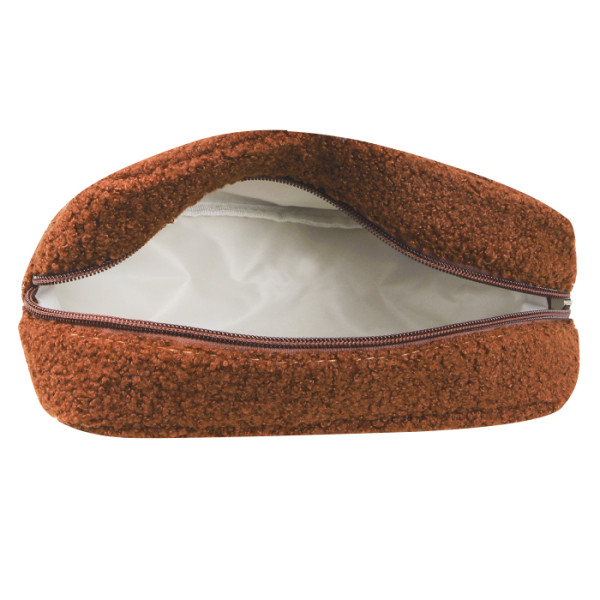 Женская косметичка B0220 несесер органайзер дорожний бьюти кейс плюшевая Brown