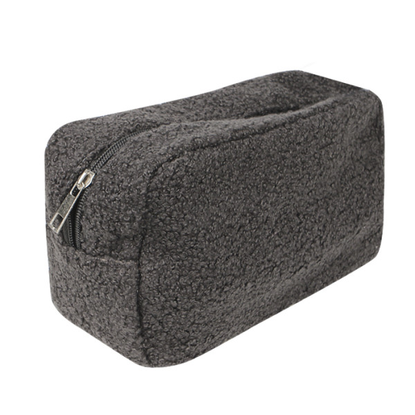 Женская косметичка B0220 несесер органайзер дорожний бьюти кейс плюшевая Gray