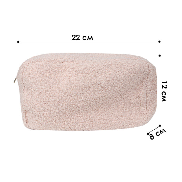 Женская косметичка B0220 несесер органайзер дорожний бьюти кейс плюшевая Pink