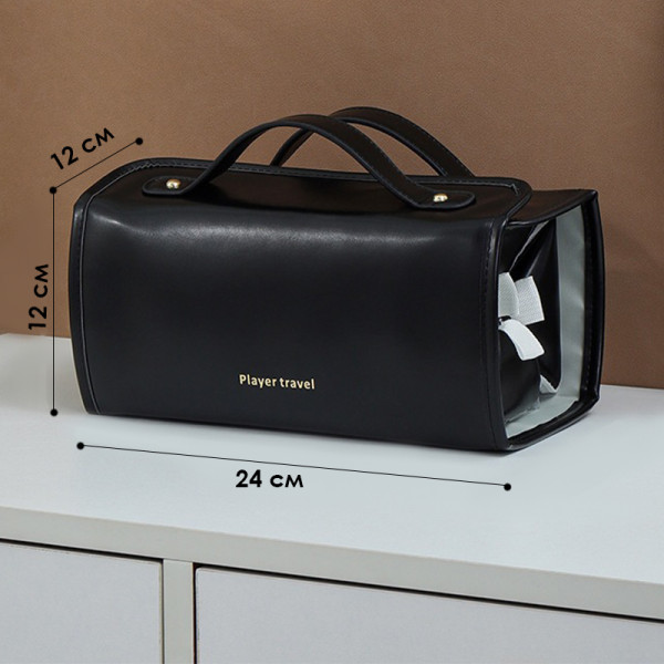 Женская косметичка SHY-02 несесер органайзер дорожная бьюти кейс Black