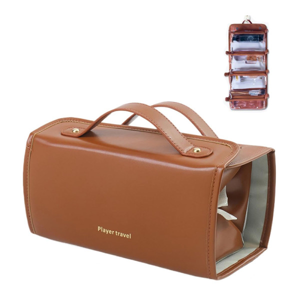 Женская косметичка SHY-02 несесер органайзер дорожная бьюти кейс Brown