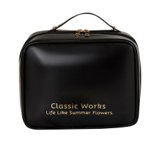 Органайзер косметичка BK-HZB-12 для хранения косметики компактный бьюти бокс переносной на молнии и с ручкой Black