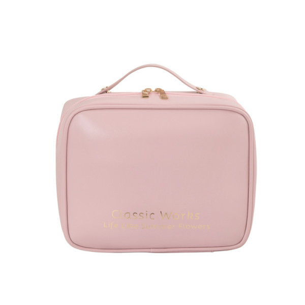 Органайзер косметичка BK-HZB-12 для хранения косметики компактный бьюти бокс переносной на молнии и с ручкой Pink