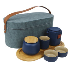 Дорожный набор 45521 для чайной церемонии из 7 предметов керамический Dark Blue