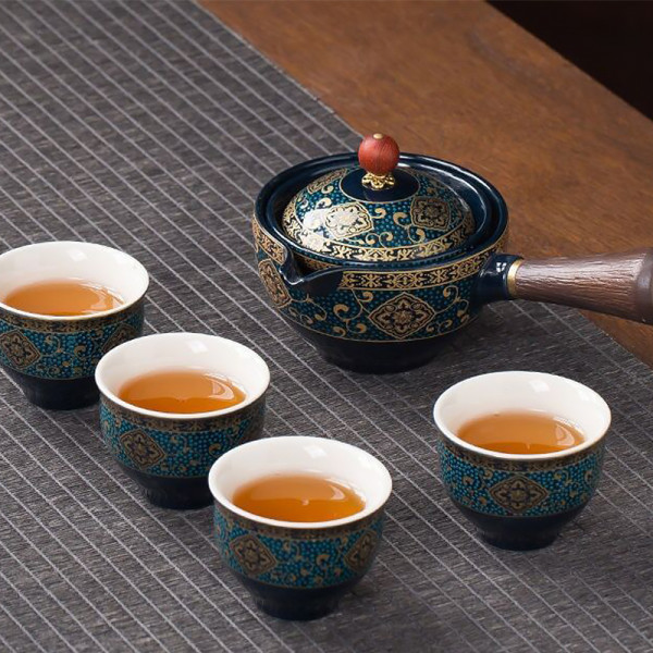 Дорожный набор для чайной церемонии керамический Blue