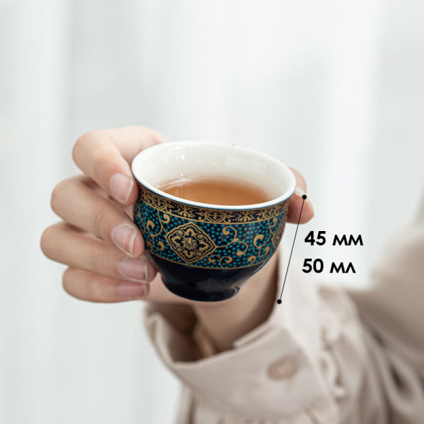 Дорожный набор для чайной церемонии керамический Blue