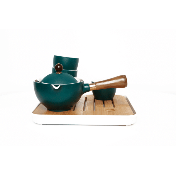 Дорожный набор для чайной церемонии керамический Green Sand